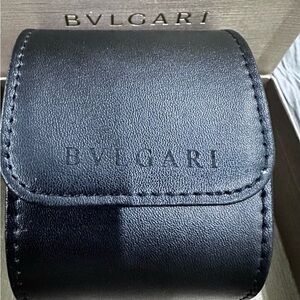 BVLGARI  Leather Travel Case & Golden Watch Box, Books Copy